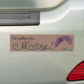 "Ik zou liever schrijven!" bumper en logo Bumpersticker (Op auto)