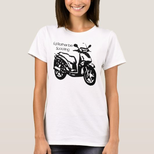 Ik zou liever scooting t-shirt (Voorkant)