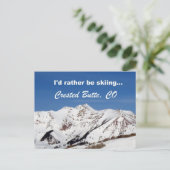 Ik zou liever skiën, Crested Butte, CO Briefkaart (Staand voorkant)