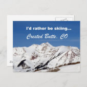 Ik zou liever skiën, Crested Butte, CO Briefkaart (Voorkant / Achterkant)