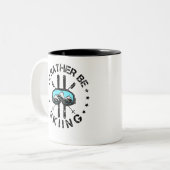 Ik zou liever Skiing Skier zijn. Tweekleurige Koffiemok (Voorkant links)