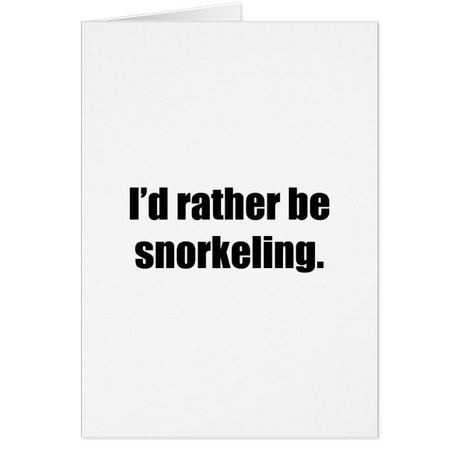 Ik zou liever Snorkeling zijn (Voorkant)