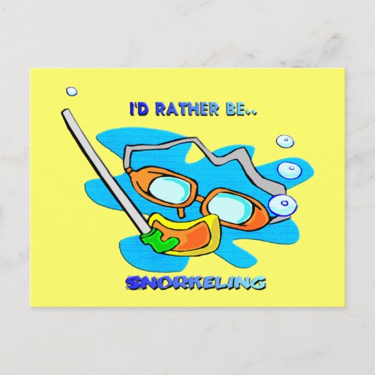 Ik zou liever Snorkeling zijn Briefkaart (Voorkant)