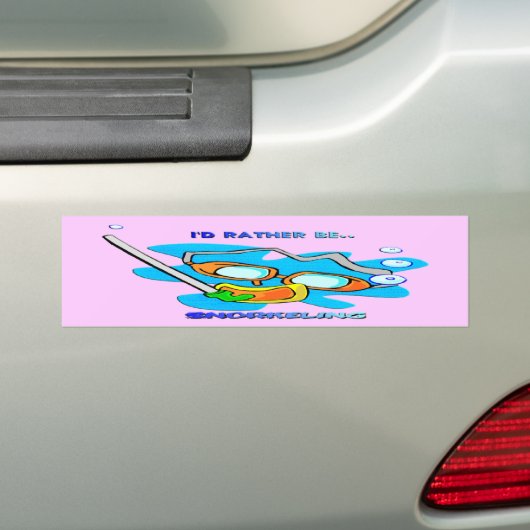 Ik zou liever Snorkeling zijn Bumpersticker (Op auto)