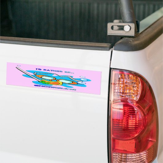 Ik zou liever Snorkeling zijn Bumpersticker (Op Truck)
