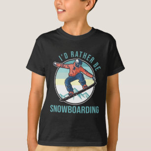 Ik zou liever snowboarden Retro Ski Goggles Winter T-shirt
