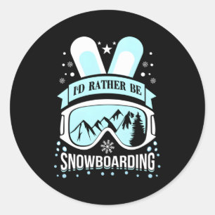 Ik zou liever snowboarden ronde sticker