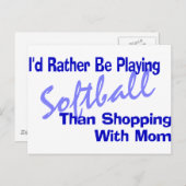 Ik zou liever softball spelen briefkaart (Voorkant / Achterkant)
