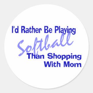 Ik zou liever softball spelen ronde sticker