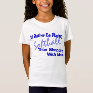 Ik zou liever softball spelen t-shirt