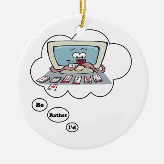 Ik zou liever Solitaire spelen Keramisch Ornament (Voorkant)