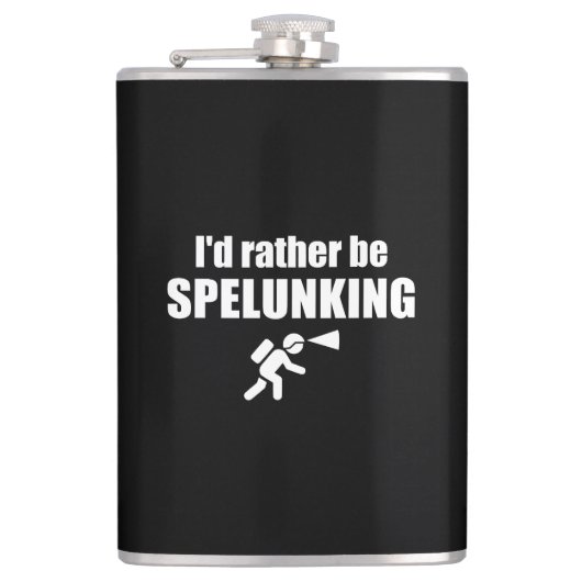 Ik zou liever spelunking zijn heupfles (Voorkant)