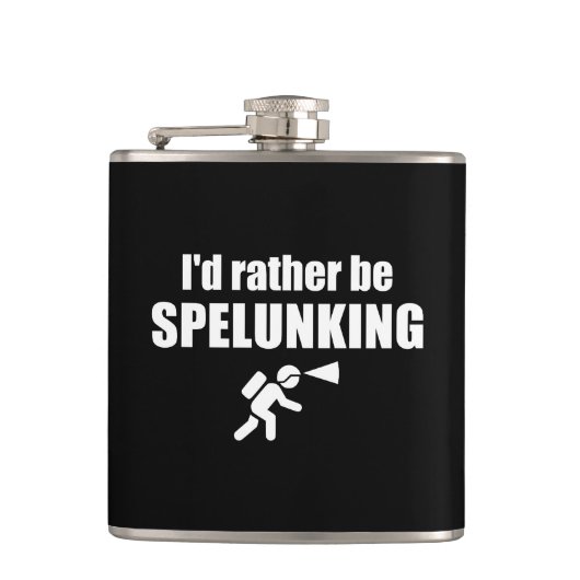 Ik zou liever spelunking zijn heupfles (Voorkant)