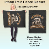 Ik zou liever stoomtreinen afspelen. fleece deken
