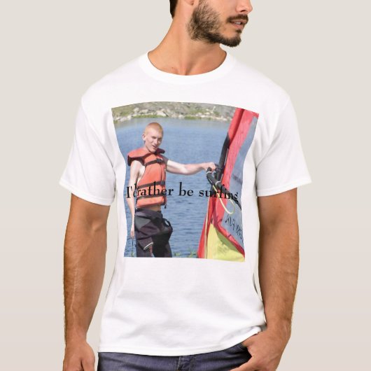 Ik zou liever surfen t-shirt (Voorkant)