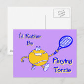 Ik zou liever Tennis spelen Briefkaart (Voorkant / Achterkant)