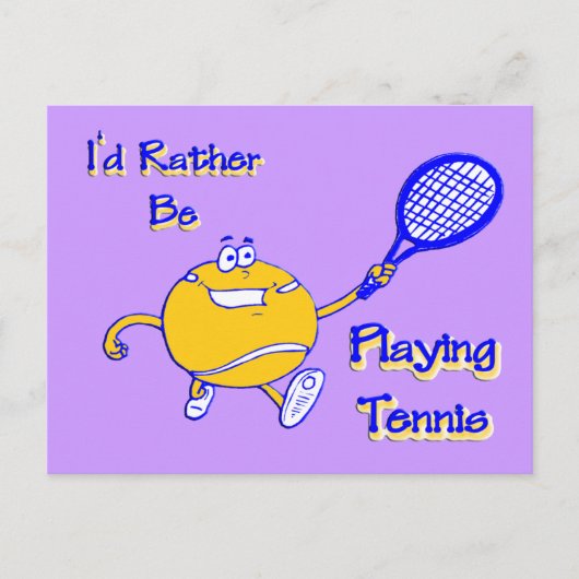 Ik zou liever Tennis spelen Briefkaart (Voorkant)