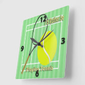 Ik zou liever Tennis-wandklok spelen Vierkante Klok (Hoek)