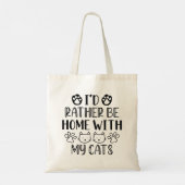Ik zou liever thuis zijn met mijn katten tote bag (Achterkant)