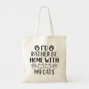 Ik zou liever thuis zijn met mijn katten tote bag