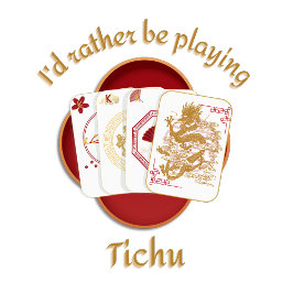 Ik zou liever Tichu Text Dragon Kaart Game spelen T-shirt