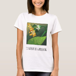 Ik zou liever tuinieren,  florale T-Shirt