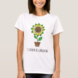 Ik zou liever tuinieren,  florale T-Shirt
