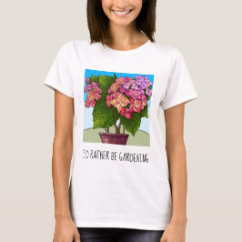 Ik zou liever tuinieren,  florale T-Shirt