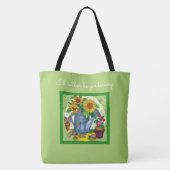 Ik zou liever tuinieren;  groen tote bag (Achterkant)