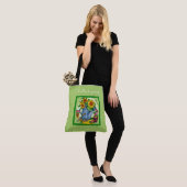 Ik zou liever tuinieren;  groen tote bag (Op model)