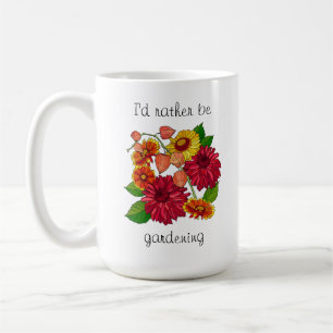 Ik zou liever tuinieren!  Mok florale koffie
