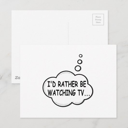 Ik zou liever tv kijken briefkaart (Voorkant / Achterkant)