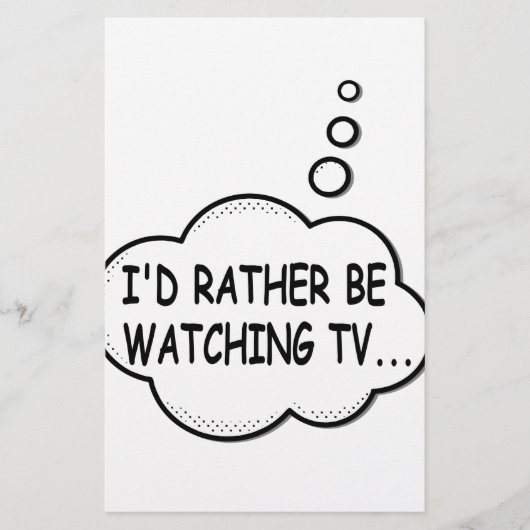 Ik zou liever tv kijken briefpapier (Voorkant)