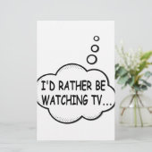 Ik zou liever tv kijken briefpapier (Staand voorkant)