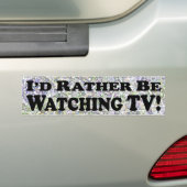 Ik zou liever tv kijken - Bumpersticker (Op auto)