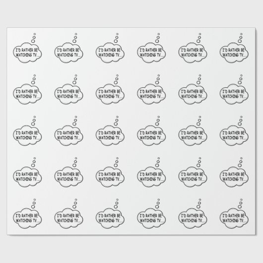Ik zou liever tv kijken cadeaupapier (Vlak)