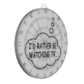 Ik zou liever tv kijken dartbord (Voorkant Links)
