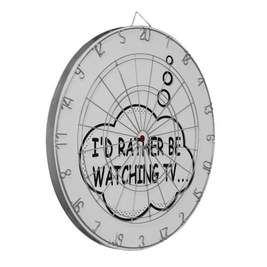 Ik zou liever tv kijken dartbord (Voorkant Links)