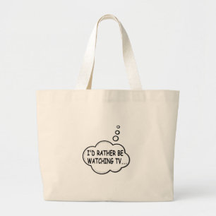Ik zou liever tv kijken grote tote bag