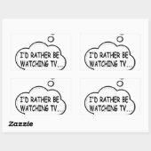 Ik zou liever tv kijken rechthoekige sticker (Vel)