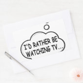 Ik zou liever tv kijken rechthoekige sticker (Envelop)