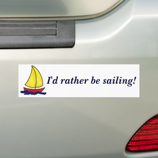 Ik zou liever varen! Bumpersticker (Op auto)
