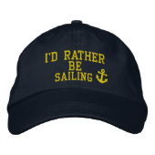 Ik zou liever varen geborduurde pet (Voorkant)