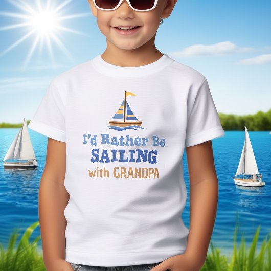 Ik zou liever varen met opa Kinder T-shirt