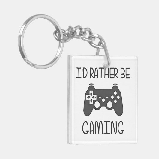Ik zou liever videogaming zijn sleutelhanger (Voorkant Links)