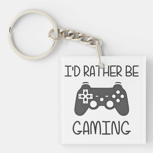 Ik zou liever videogaming zijn sleutelhanger (Voorkant)