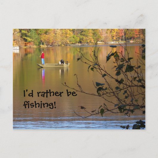Ik zou liever vissen! briefkaart (Voorkant)
