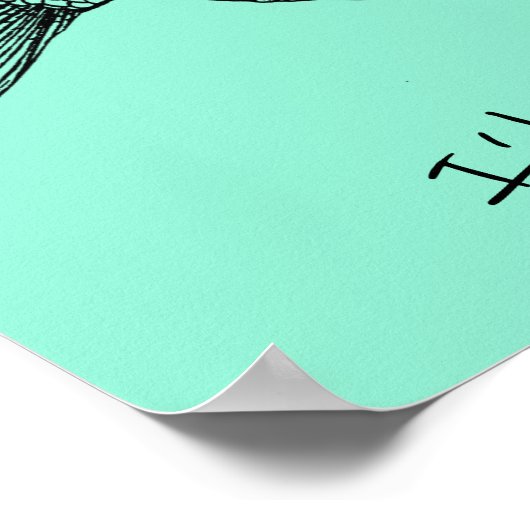 Ik zou liever  vissen poster (Hoek)