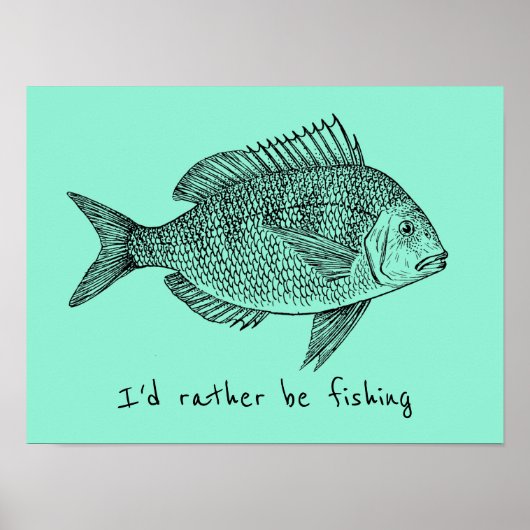 Ik zou liever  vissen poster (Voorkant)