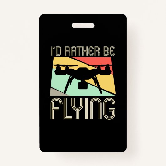 Ik zou liever vliegen drinken badge (Voorkant)